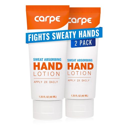 Carpe Sweat Absorbing Hand Lotion (Pack of 2). A dermatologist-recommended. non-irritating. smooth lotion that helps stop hand sweat. great for hyperhidrosis or excessive sweat (Original Eucalyptus)